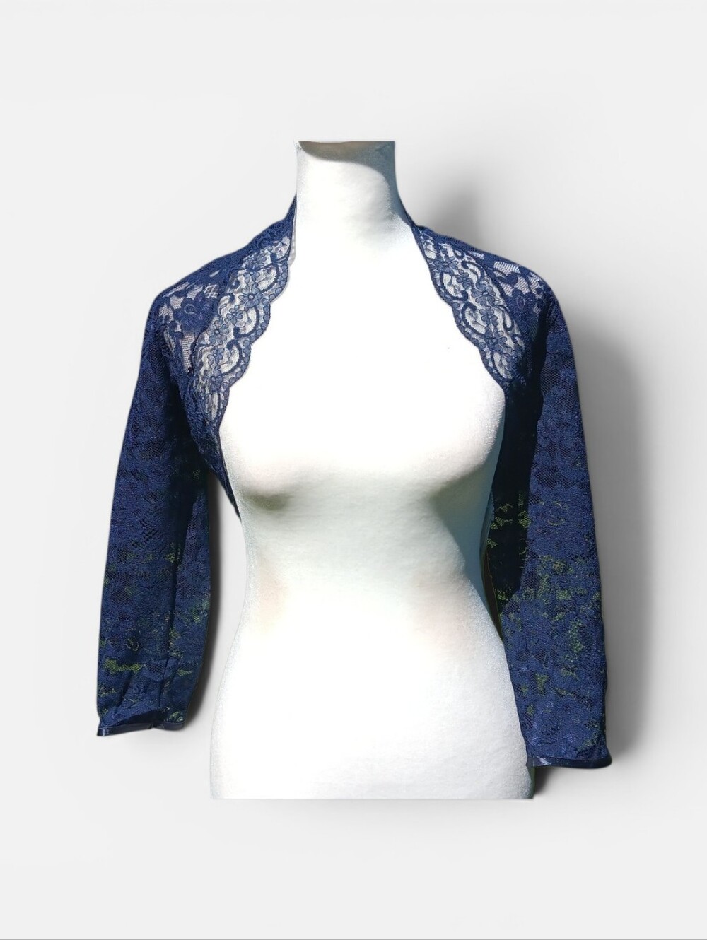 Navy Blue Lace Bolero Shrug